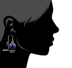 92.5 Sterling Silver Earrings Round  Lapis Lazuli Statement Earrings