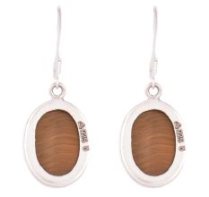 92.5 Sterling Silver Earrings Tigers Eye Faceted Wire Hook Earrings