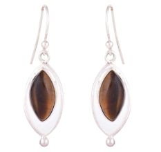 Tigers Eye 92.5 Sterling Silver Earrings
