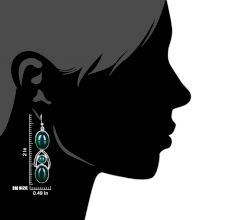 92.5 Sterling Silver Earrings Green Onyx Dangle Drop Earrings
