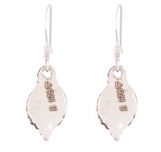 92.5 Sterling Silver Earrings Coral Wire Hook Earrings
