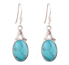 92.5 Sterling Silver Earrings Turquoise Dangler Earrings