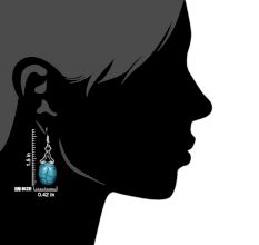 92.5 Sterling Silver Earrings Turquoise Dangler Earrings