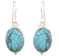 92.5 Sterling Silver Earrings Turquoise Drop Dangle Earrings