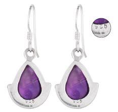 Amethyst 92.5 Sterling Silver Earrings Drop Dangle Earrings