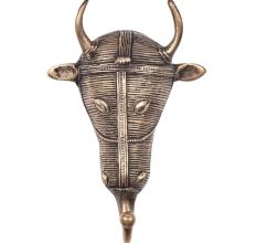 Brass Tribal Bull Face Wall Hook