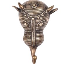Handmade Brass Tribal Bull Face Wall Hook