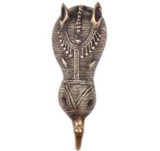 Brass Tribal Face With Small Ears And Ornaments