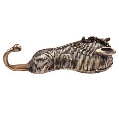 Brass Tribal Face With Small Ears And Ornaments