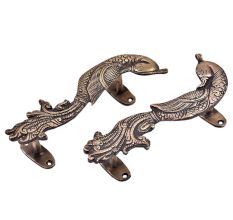 Brass Door Handle Peacock Figurine Design Door Pull