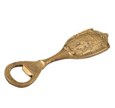Brass Bottle Opener With Abstract Tribal Design