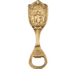 Brass Bottle Opener With Abstract Tribal Design