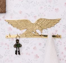 Brass Golden Eagle Wall Hanging Hook Wall Multiple Organizer