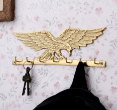 Brass Golden Eagle Wall Hanging Hook Wall Multiple Organizer
