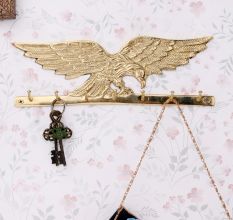Brass Golden Eagle Wall Hanging Hook Wall Multiple Organizer