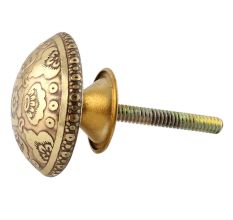 Brass Floral Pattern Dresser Knob