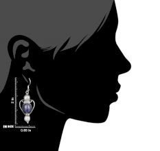 92.5 Sterling Silver Earrings Pearl And Lapis Lazuli Dangle Earring