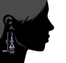92.5 Sterling Silver Earrings Lapis Lazuli Stone Dangle Earrings