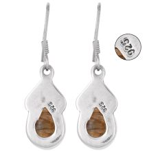 92.5 Sterling Silver Earrings Tear Drop Jasper Earrings