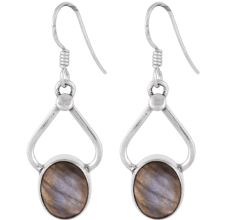 92.5 Sterling Silver Earrings  Brown Picasso Jasper Hook Earrings