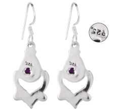 92.5 Sterling Silver Earrings Tear Drop Lapis Lazuli Lotus Earrings