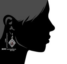 92.5 Sterling Silver Earrings Natural Kite Red Tourmaline Earrings