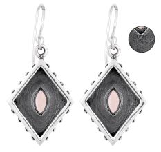 92.5 Sterling Silver Earrings Rose Quartz Kite Earrings