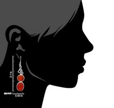 92.5 Sterling Silver Jewelry Red Jade Designer Earrings