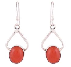 92.5 Silver Sterling Earrings Red Carnelian Daily Wear Earrings