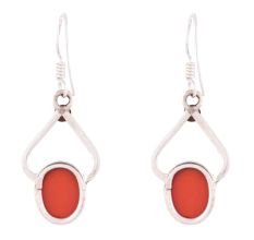92.5 Silver Sterling Earrings Red Carnelian Daily Wear Earrings