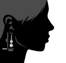 92.5 Sterling Silver Earrings Casual Twin Pearl Dangle Earrings