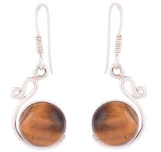 92.5 Sterling Silver Earrings Designer Tiger Eye Drop Earrings