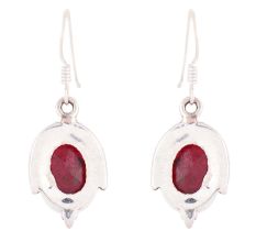 92.5 Sterling Silver Earrings Spinel Hook Earrings