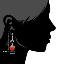 925 Sterling Silver Earrings Red Agate And Amethyst Danglers For Every Day Wear