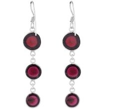 92.5 Sterling Silver Earrings  Pink Tourmaline Dangle Earrings