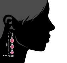 92.5 Sterling Silver Earrings  Pink Tourmaline Dangle Earrings