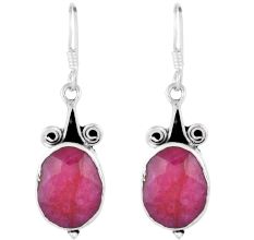 92.5 Sterling silver Earrings Pink Jade Quartz Hook Earrings