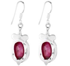92.5 Sterling silver Earrings Pink Jade Quartz Hook Earrings