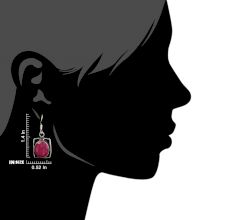 Sterling Silver Earrings Square Frame Oval Pink Tourmaline Earring