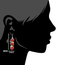 92.5 Sterling Silver Earring Red Jade Focal Stones Dangler Earring