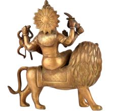 Brass Durga Ma Statue Ambe Ma Shera Wali Idol