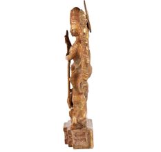 Brass Durga Statue Goddess Durga Slaying Demon Mahishasura