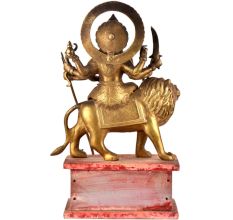 Goddess Brass Durga Ma Statue Decorated With Jewelry