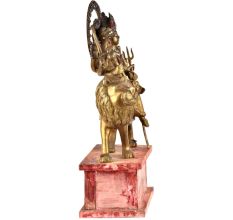 Goddess Brass Durga Ma Statue Decorated With Jewelry