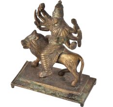 Brass Durga Statue Hindu Goddess Religious Statue