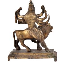 Brass Durga Statue Hindu Goddess Religious Statue