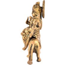 Brass Durga Statue Tranquil Durga Rides Her Fierce Vahana
