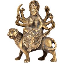 Brass Ma Durga Statue Hindu Puja Idol