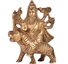 Brass Durga  Statue Sherawali Mata For Puja Navratra Aarti