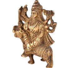 Brass Durga  Statue Sherawali Mata For Puja Navratra Aarti